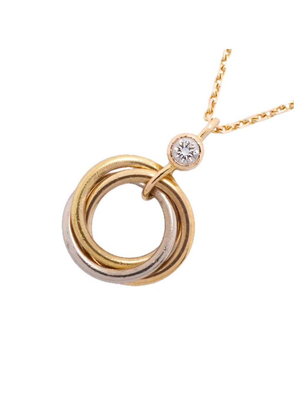 Cartier Necklace Baby Trinity Yellow Gold 18k White Pink